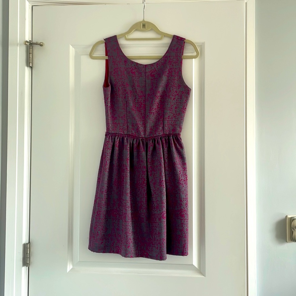 Aqua Pink & Gray Mini Dress